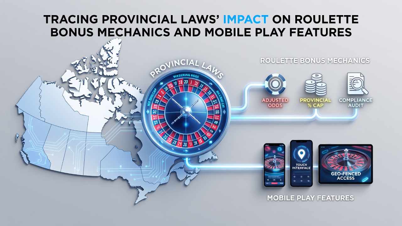 Mobile roulette screen displaying location-specific bonus options and wagering progress indicators